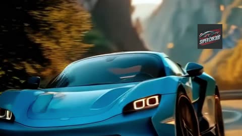 Blue Super Car Sport Drive In Mountain