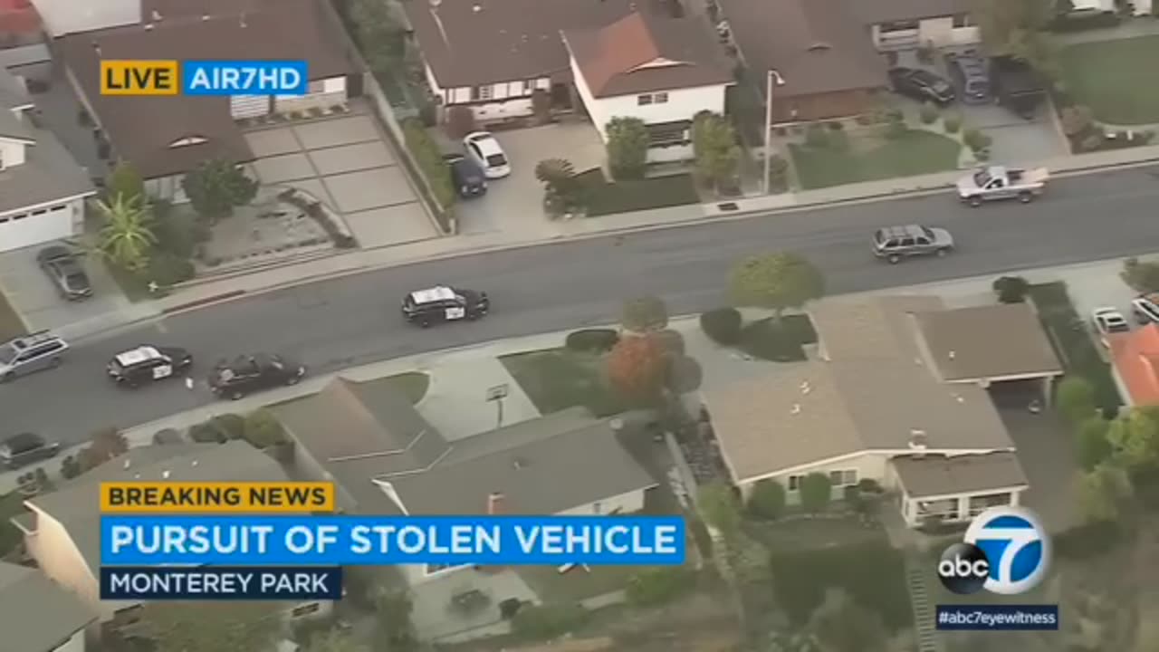 Breaking : Police Pursuit in Los Angeles Freeways