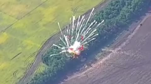 Spectacular Detonation of Russian SAM Launcher