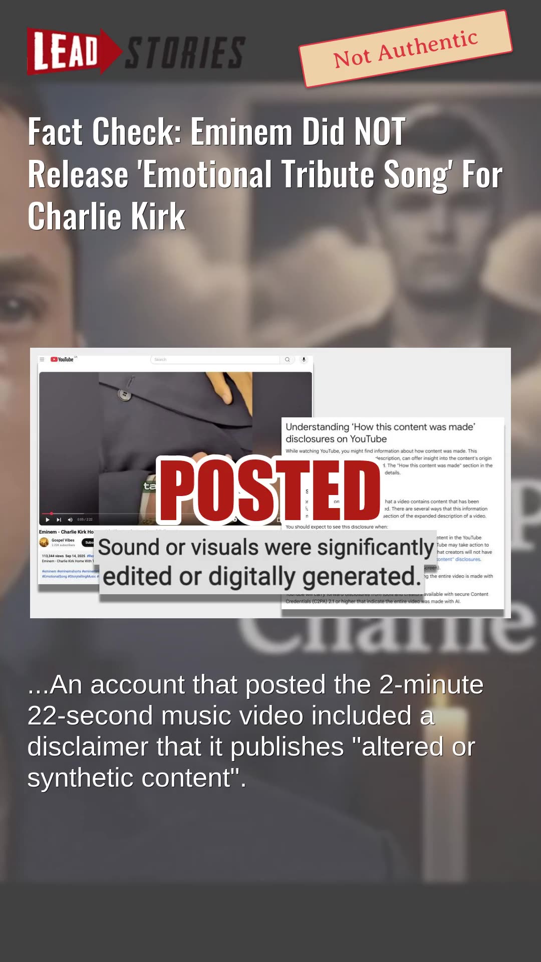 Fact Check: Eminem Did NOT Release Emotional Tribute Song For Charlie Kirk