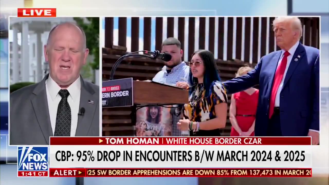 "Encounters at the southern border were DOWN 95% on last year”