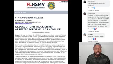 Illegal Immigrant Truck Driver CHARGED AND ARRESTED For Illegal U-Turn Leading To FATAL Car Crash!