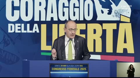 Alberto Bagnai intervento Congresso federale Lega a Firenze 06-04-2025