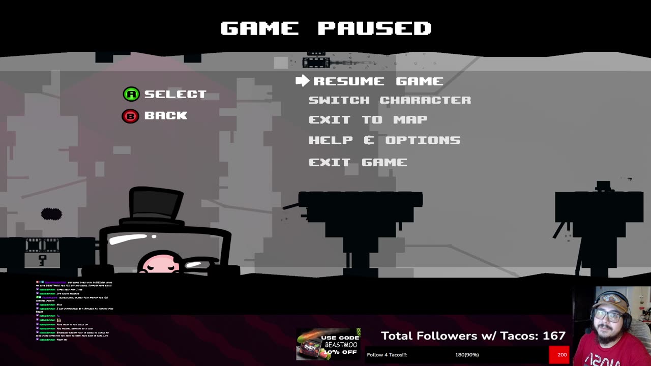 Back playing with my meat come watch me play Super Meat Boy