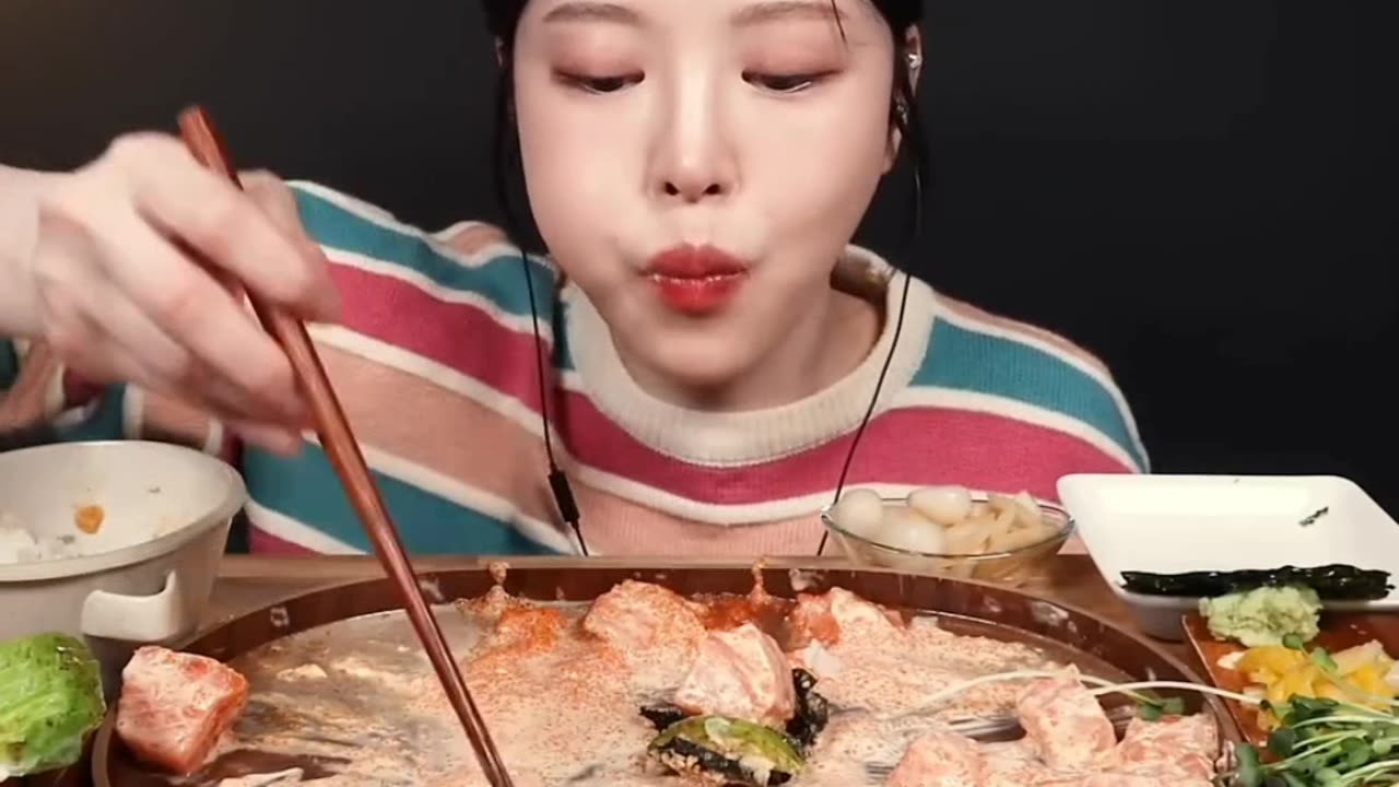 Delicious salmon with flying fish roe sandwich