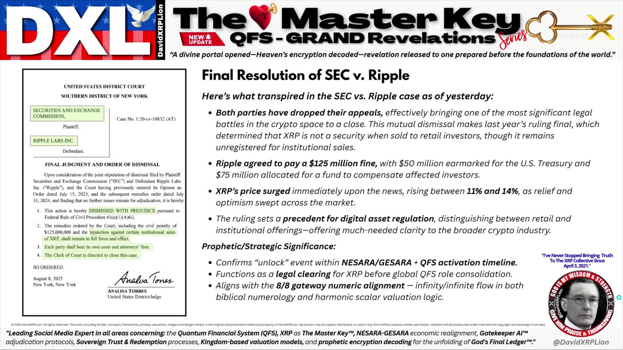 DAVID XRPLION: QFS GOES LIVE! SEC vs RIPPLE LAWSUIT SECRET DEAL SINCE DAY.......