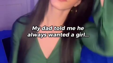 In green outfit gentle tgirl