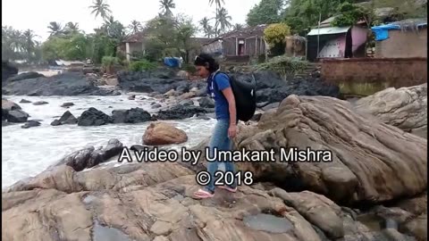 Rocks in the North side of Patnem Beach- Goa Travel Vlog