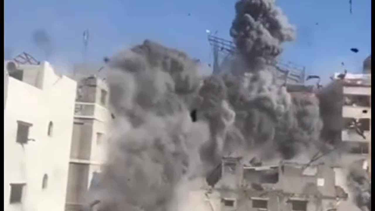 The moment the occupation aircraft bombed a residential building in the west of Gaza City