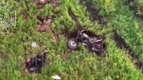 🏍️🔥 Ukraine Russia War | Russian Kamikaze Drone Hits Ukrainian Soldiers on Motorcycle | RCF