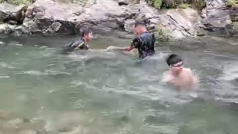Family vacation, immersed in nature.