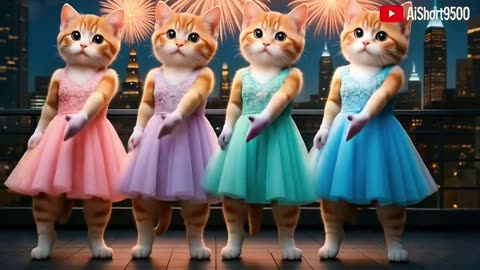 Cat funny dance video 😅