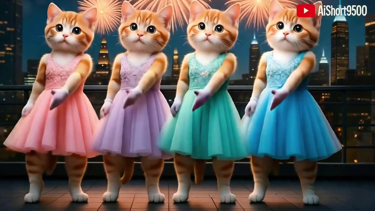 Cat funny dance video 😅