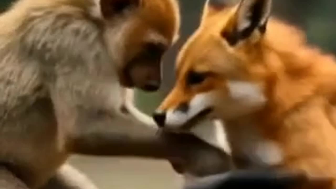 Monkey vs fox & Cat vs Cock fighting