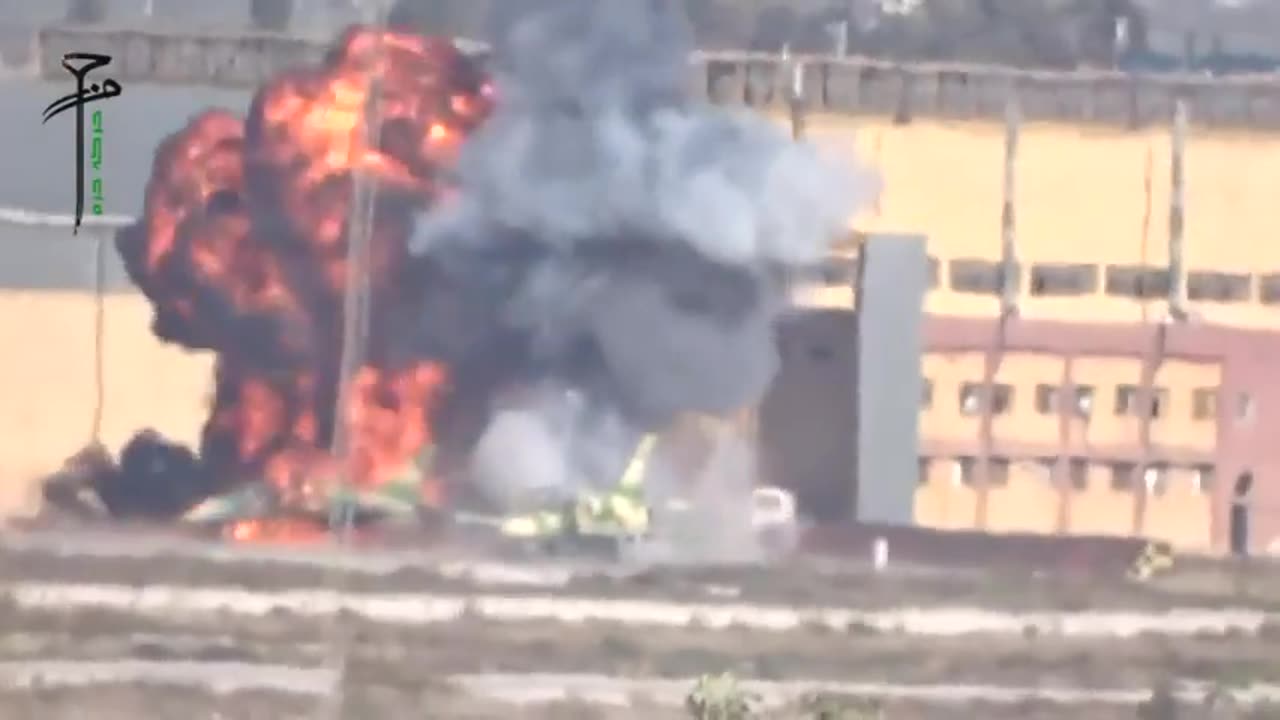 Syrian War Nairab Airbase TOW ATGM vs L-39 aircraft hit (Hazzm Movement) 2014.10.21