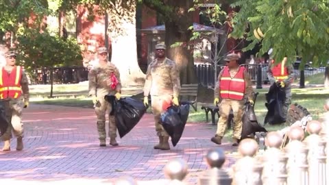 Now Trump has the “warfighters” picking up trash near the White House