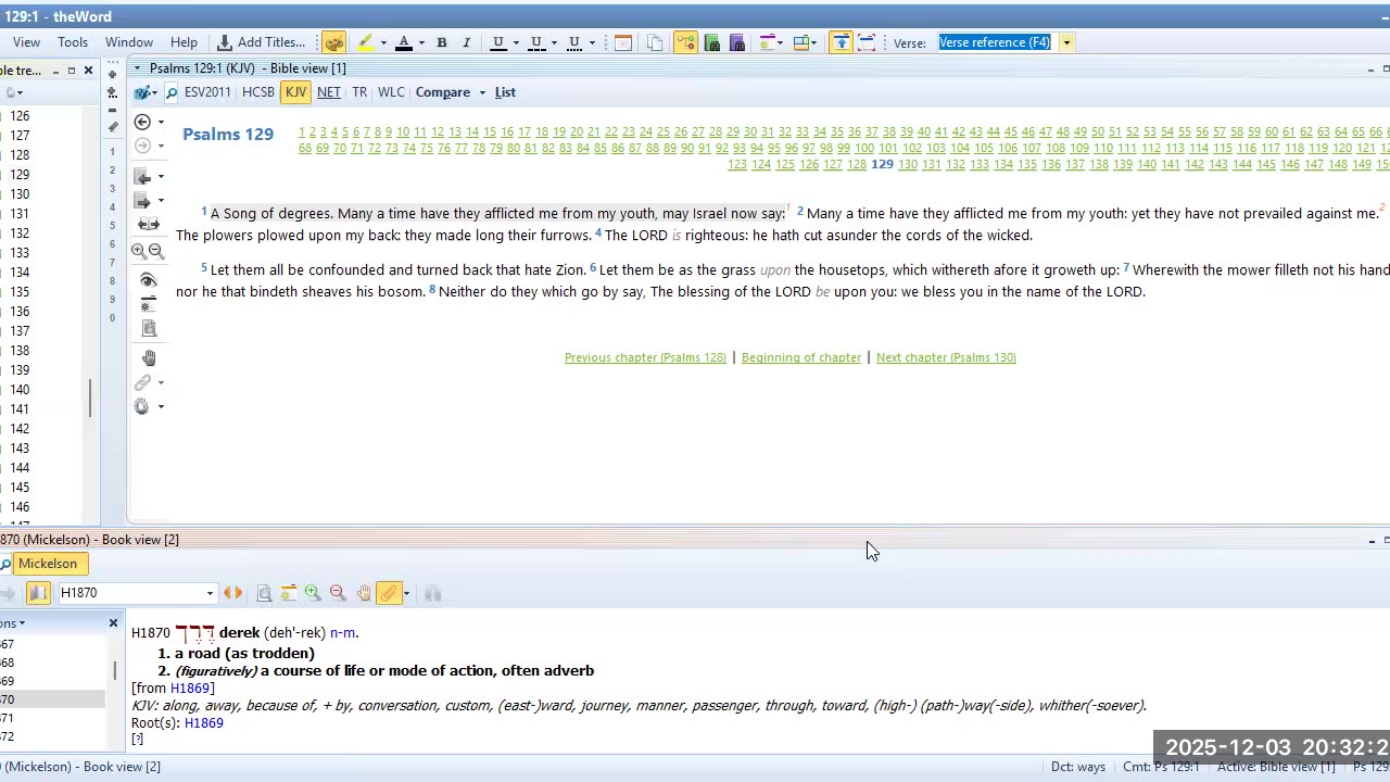 Bible Study Psalms 128 & 129