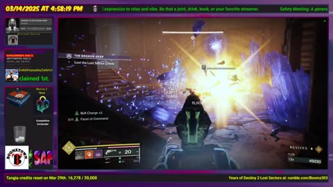 Destiny 2: 3-14-25 The Broken Deep is the Lost Sector. Void/Strand Surge.