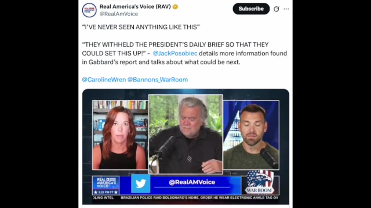 Steve Bannon, Jack Posobeic : The Deep State Withheld The President's Daily Brief From Trump