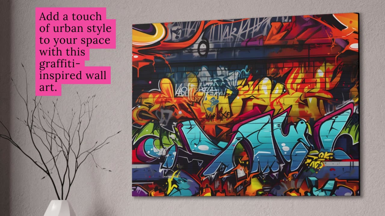 Abstract Wall Art in Various Sizes on Stretched Canvas Graffiti Art