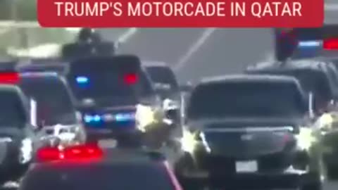 Trump escorted through Qatar by Tesla Cybertrucks #tesla #news #shorts #cybertruck #trump #elonmusk