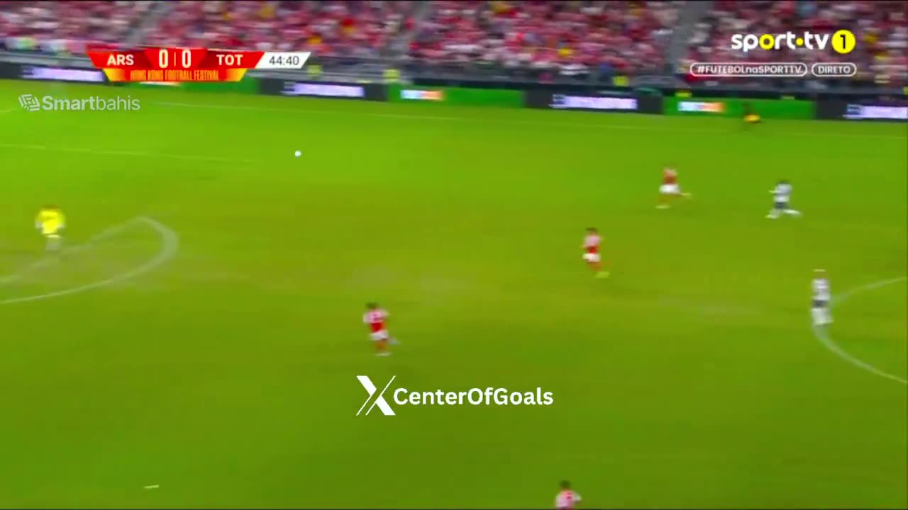 Pape Matar Sarr hunt David Raya from halfway line