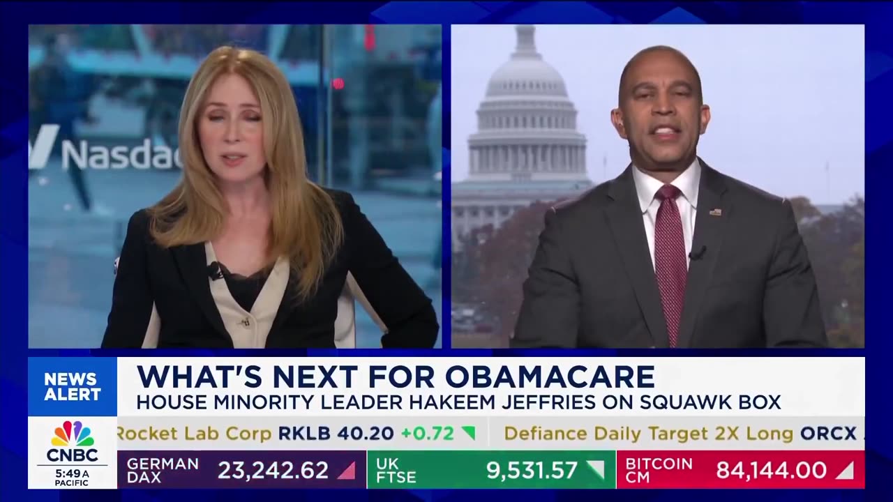 Hakeem Jeffries Blows Up At CNBC Host As She Confronts Him On Healthcare