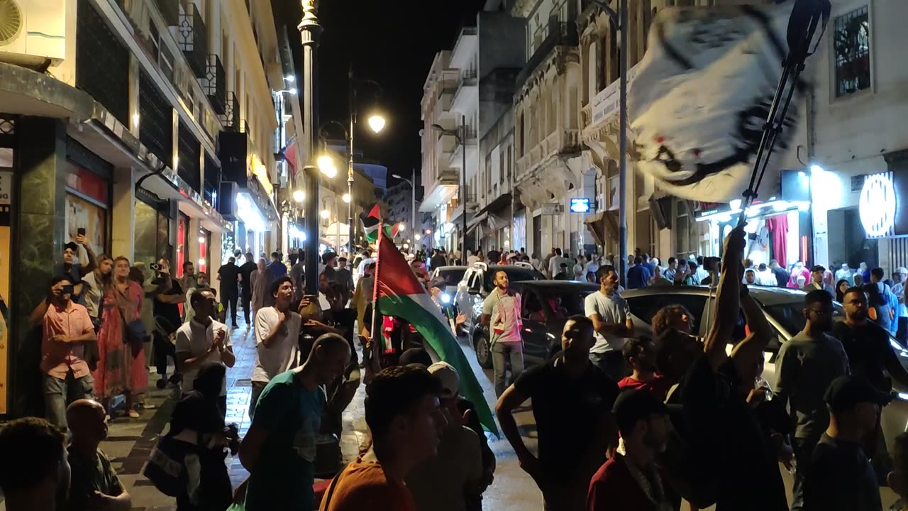 مسيرة شعبية بطنجة لدعم فلسطين ومناهضة التطبيع ومطالبة 28 08 2025 نوض يا شعبي