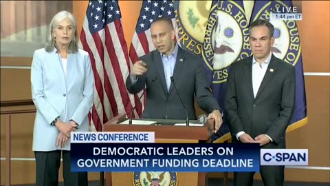 Reporter: "Is it time for new leadership in the Senate?" Jeffries: "Next question"