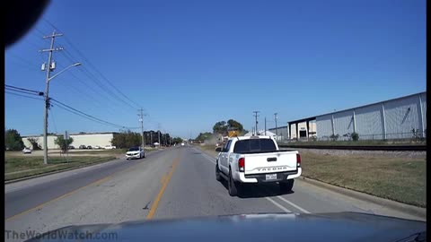 City worker jumping out of vehicle after train collision in Texas