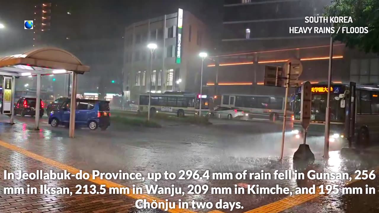 Des pluies torrentielles sans précédent ont inondé la Corée du Sud