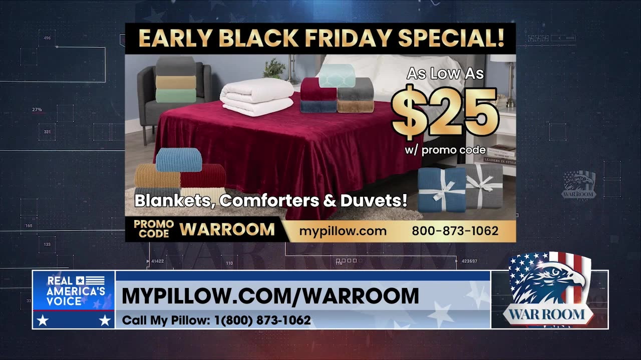 BLACK FRIDAY SPECIAL! Go To MyPillow.com/warroom And Order Your Exclusive Deals Today!
