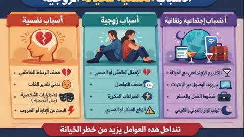 دراسة الأسباب العلمية للخيانة الزوجية🧠