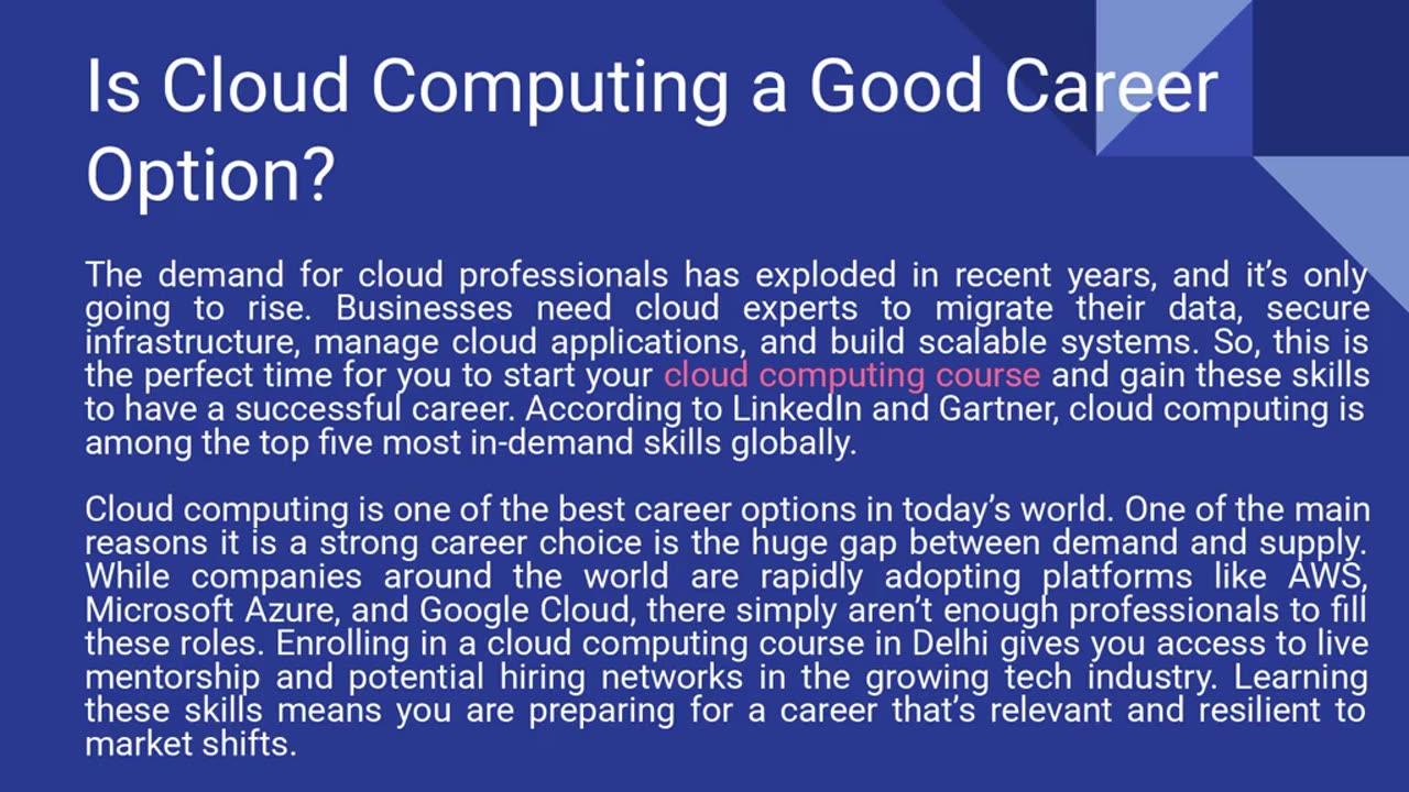 Is Cloud Computing a Good Career Option in Today's World?