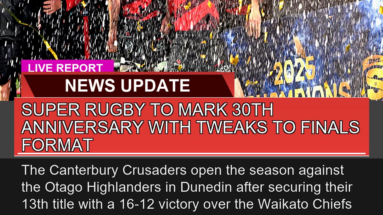 Super Rugby to Mark 30th Anniversary with Tweaks T