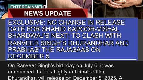 Exclusive No Change in Release Date for Shahid Ka