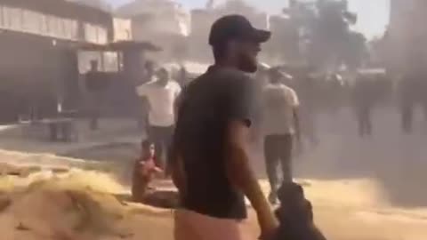 Jews airstrike hit a tent sheltering displaced Palestinians west of Gaza City.