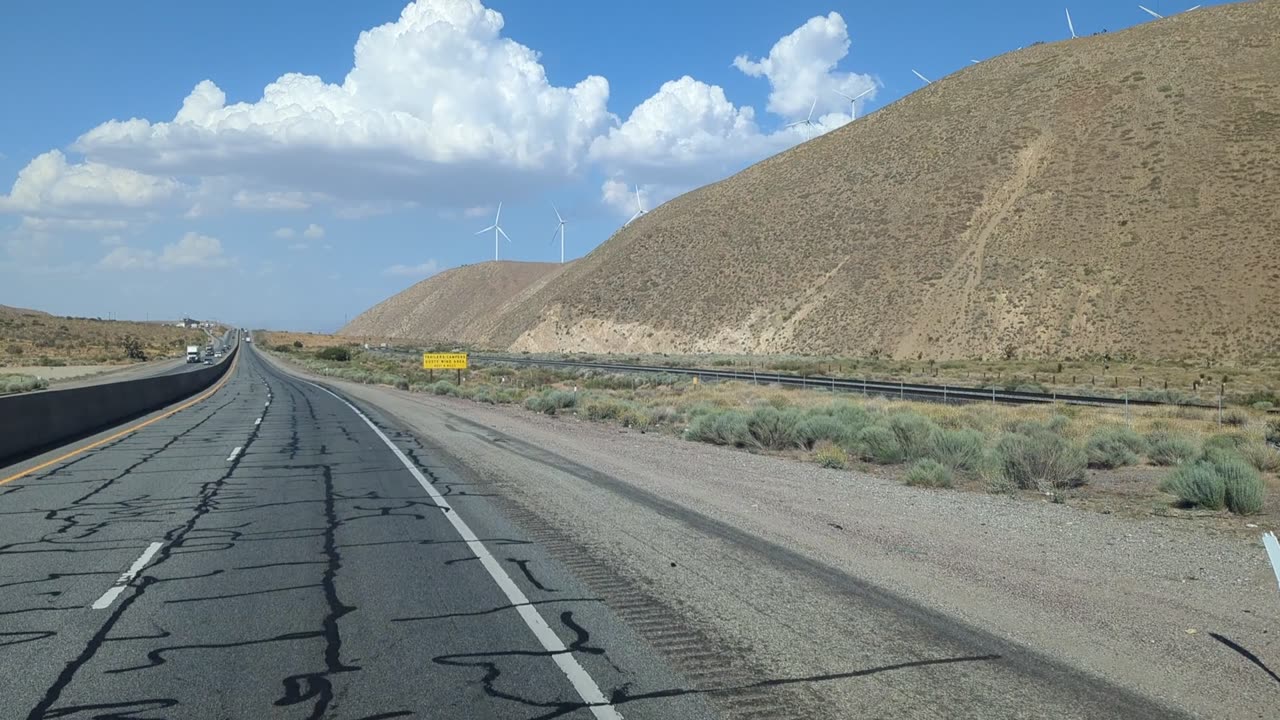 Trucking into Mojave in CA