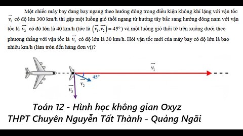 Toán 12: Hình học Oxyz: Chuyên Nguyễn Tất Thành: Một chiếc máy bay đang bay ngang theo hướng đông