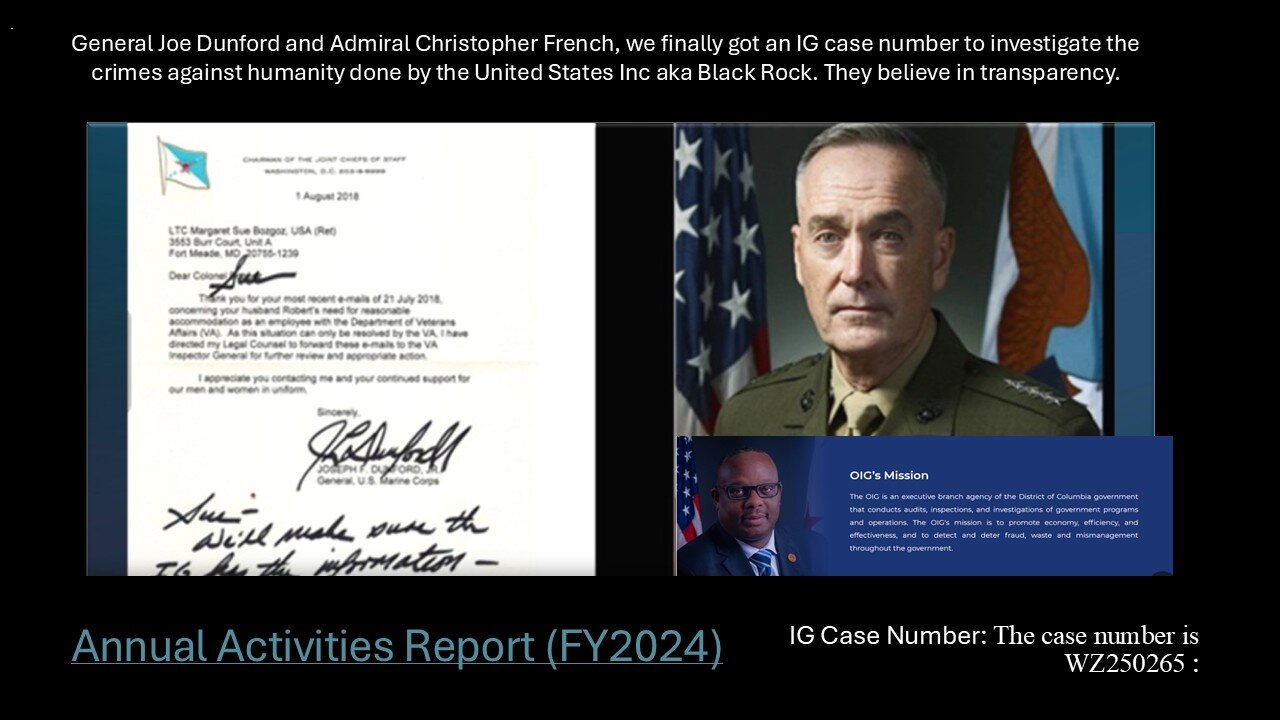 Update: IG investigation: RAID, Frankie's Murder, Denial of medical, & household items