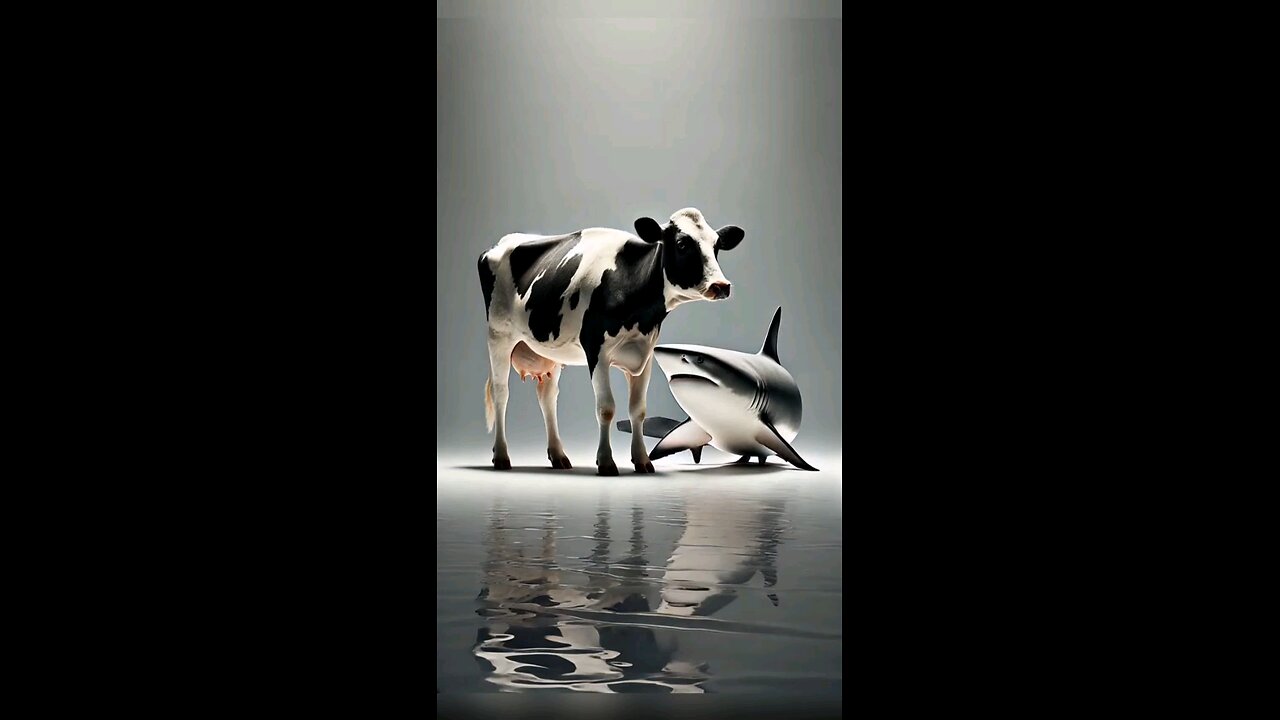 combination of a cow and blue whale