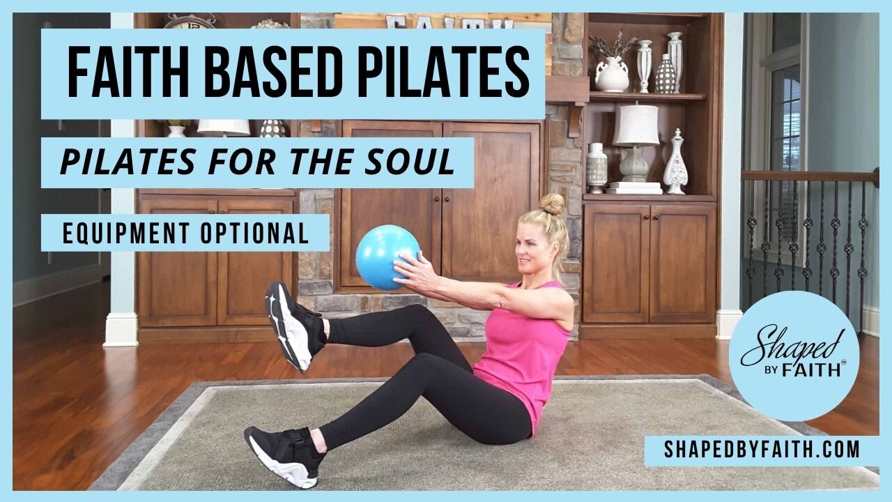 Pilates Exercises Stretching for Full Body Strength Shaped by Faith At Home Christian Workout Class