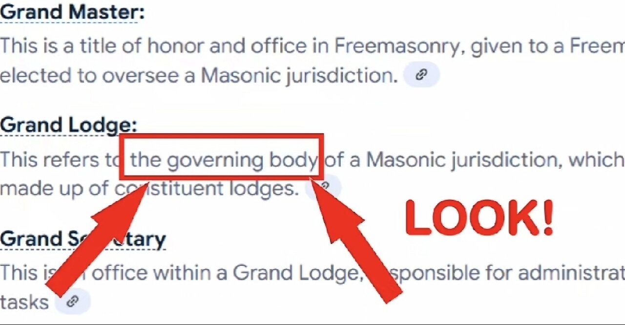 'Governing Body' is a Masonic Term