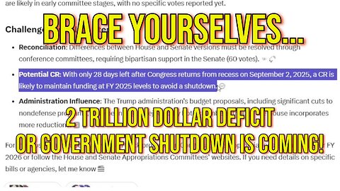 Worthless Congress is Back!! $2 Trillion Deficit CR/Omnibus or Gov Shutdown Is Coming!!