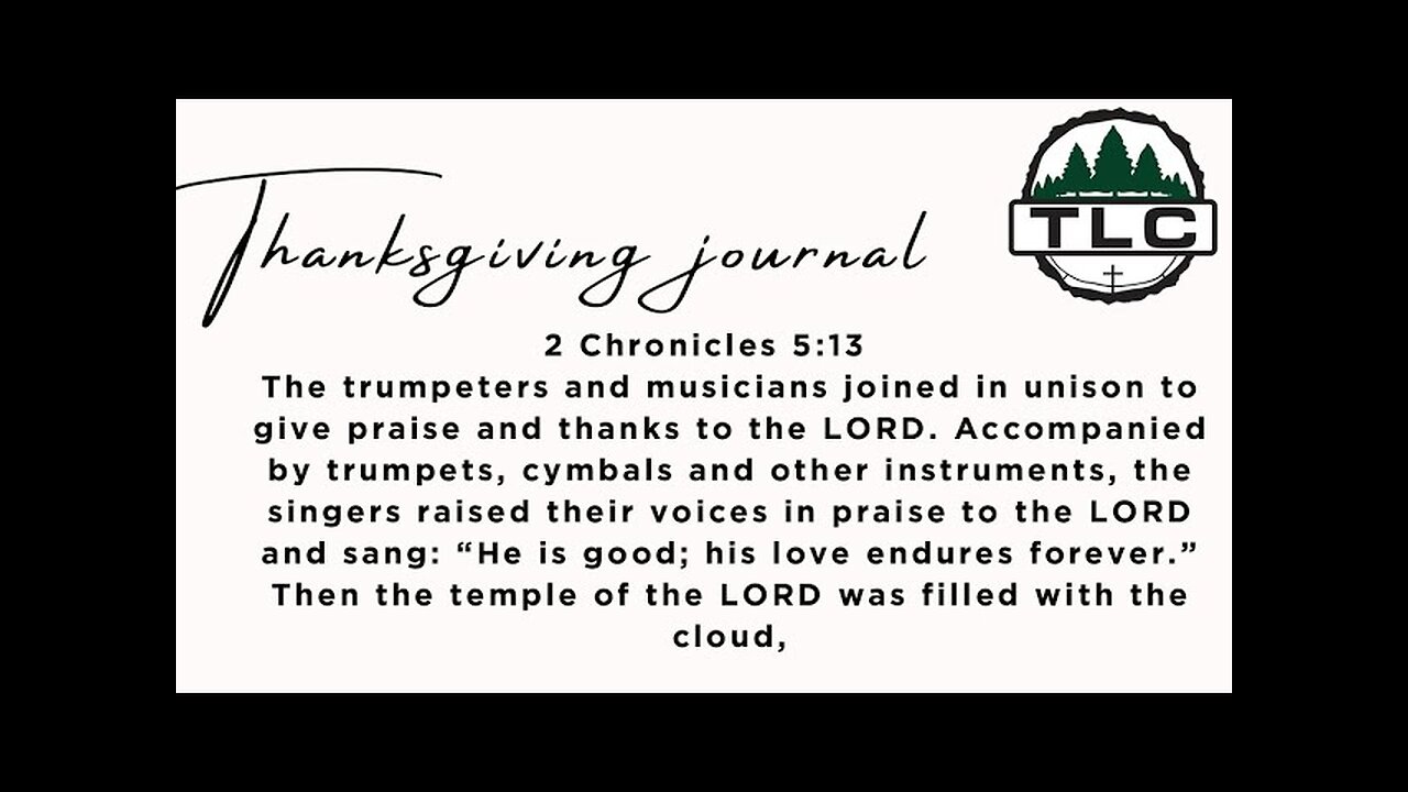 TLC Thanksgiving Journal - Day 1!