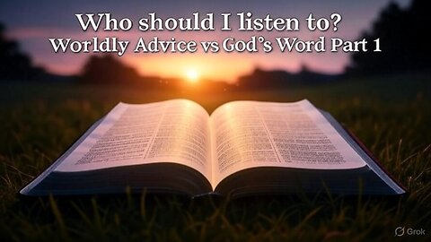 Who should I listen to? Worldly Advice vs God's Word Part 1