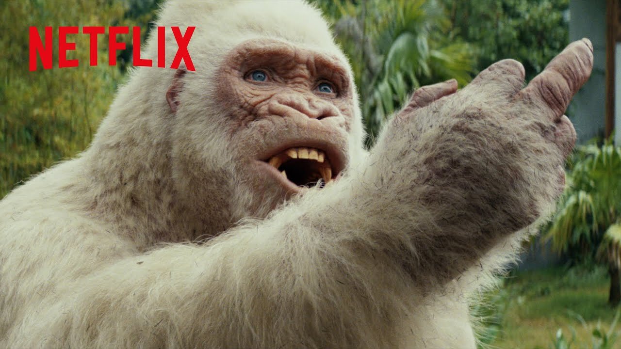 Albino gorilla gives the middle finger to his adoptive parents | Rampage
