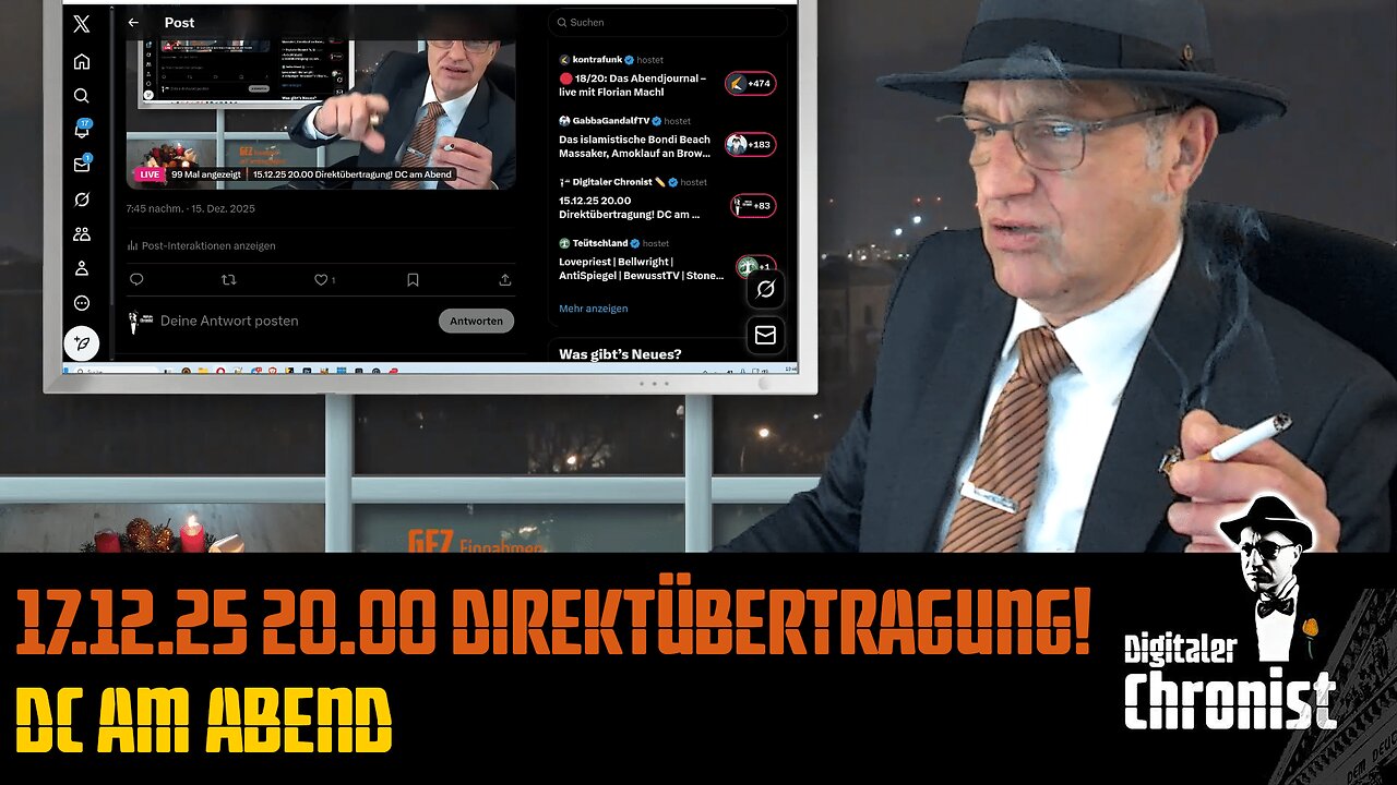 Aufzeichnung vom 17.12.25 Direktübertragung! DC am Abend