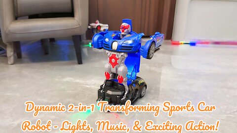 Dynamic 2-in-1 Transforming Sports Car Robot - Lights, Music, & Exciting Action!