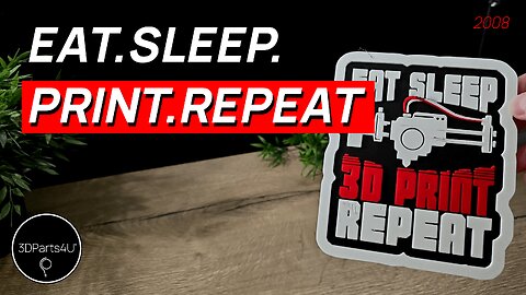 🪧 Funny Man Cave Signs - 3D Printed Signs - Multicolor 3D Print - Eat Sleep Repeat Meaning